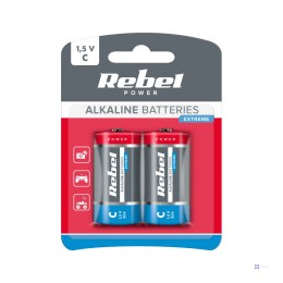 Baterie alkaliczne REBEL EXTREME LR14 2szt/bl.
