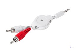 Kabel Jack 3,5 - 2 RCA zwijany 0,8m