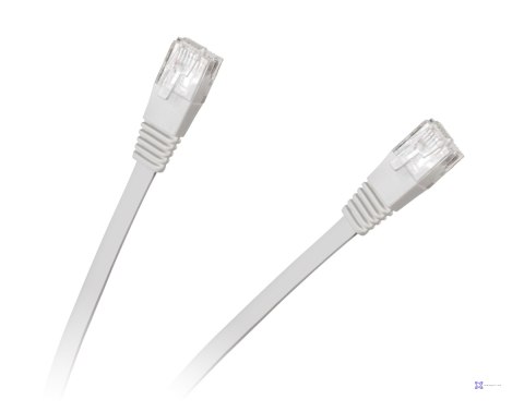 Patchcord płaski UTP 8c wtyk-wtyk 5.0m CCA biały cat.6e