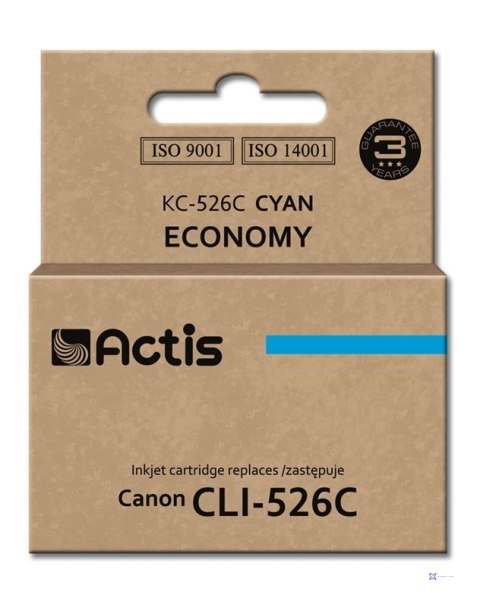 Actis KC-526C Tusz (zamiennik Canon CLI-526C; Standard; 10 ml; niebieski)