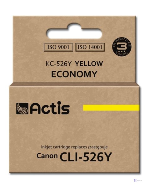 Actis KC-526Y Tusz (zamiennik Canon CLI-526Y; Standard; 10 ml; żółty)