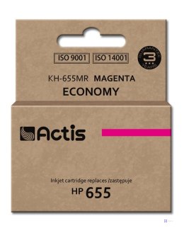 Tusz ACTIS KH-655MR (zamiennik HP 655 CZ111AE; Standard; 12 ml; czerwony)