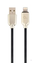 Kabel USB 2.0 (AM/8-pin lightning M) 1m oplot gumowy czarny Gembird