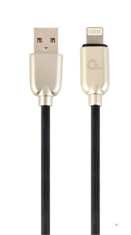 Kabel USB 2.0 (AM/8-pin lightning M) 1m oplot gumowy czarny Gembird