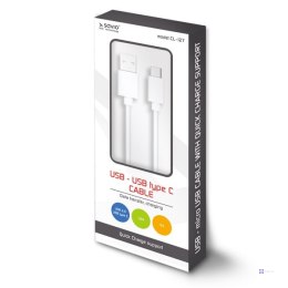 Kabel SAVIO CL-126 (USB typu C - USB 2.0 typu A ; 1m; kolor biały)