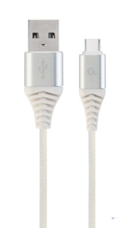Kabel USB 2.0 - typ C (AM/CM) oplot tekstylny 1m biały Gembird