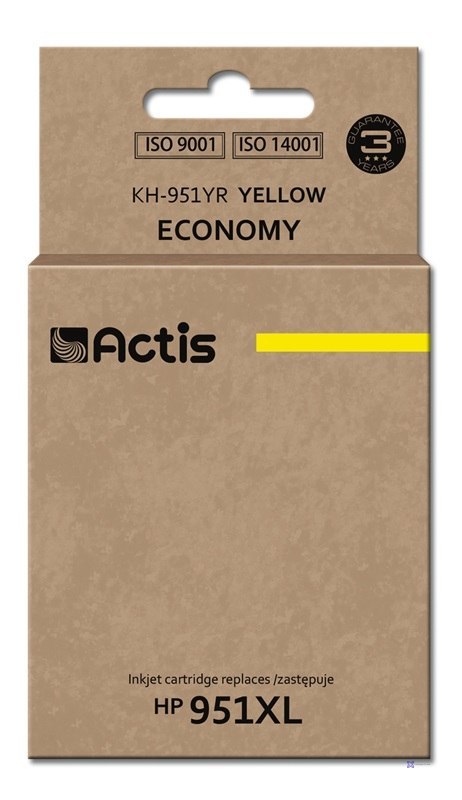 Actis KH-951YR Tusz (zamiennik HP 951XL CN048AE; Standard; 25 ml; żółty)