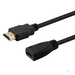 Przedłużacz z przesłoną SAVIO CL-132 (HDMI F - HDMI M; 1m; kolor czarny)