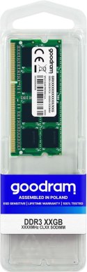 Pamięć GoodRam GR1600S3V64L11S/4G (DDR3 SO-DIMM; 1 x 4 GB; 1600 MHz; CL11)