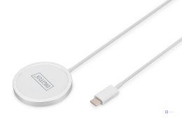 Ładowarka bezprzewodowa DIGITUS indukcyjna 15W MagSafe 1m USB-C biała