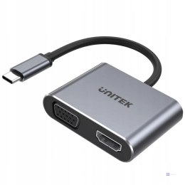Hub USB-C Unitek D1049A, HDMI 2.0, VGA, USB-A, PD 100W