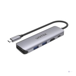 Hub USB-C Unitek H1107D 2x USB 3.1, PD 100W, SD/microSD, HDMI