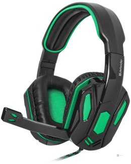 Słuchawki z mikrofonem Defender WARHEAD G-275 Gaming zielono-czarne + adapter 4 pin + GRA