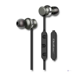 Słuchawki z mikrofonem Qoltec bezprzewodowe BT dokanałowe | Magnetyczne | Czarne
