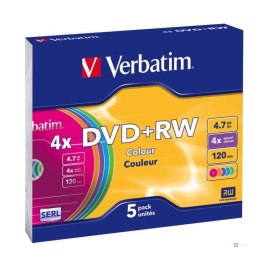 DVD+RW Verbatim 4x 4.7GB (Slim 5) COLOUR