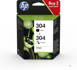 Tusz HP zestaw HP 304, HP304=3JB05AE, zawiera czarny i kolor, N9K06AE+N9K05AE