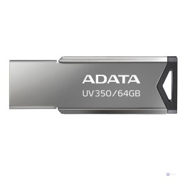 Pendrive ADATA UV350 AUV350-64G-RBK (64GB; USB 3.1; kolor srebrny)
