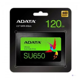 Dysk SSD ADATA Ultimate SU650 120GB 2,5" SATA3 (520/320 MB/s) 7mm, 3D NAND / Black Retail
