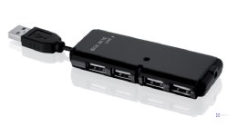 Hub IBOX USB 2.0 4-PORTY CZARNY IUHT008C (4x USB 2.0; kolor czarny)