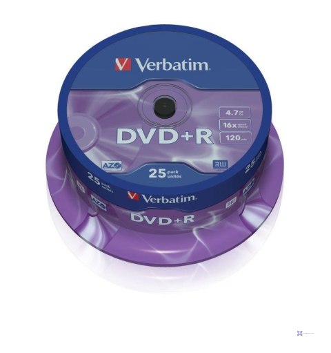 DVD+R Verbatim 16x 4.7GB Matt Silver (cake 25)