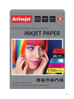 Activejet AP6-260GR100 Papier fotograficzny błyszczący 10x15 (A6; 100 szt.)