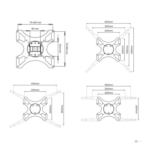 UCHWYT DO TV LCD/LED 19-46" 35KG AR-06XL ART reg. pion/poziom