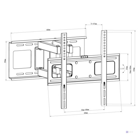 UCHWYT DO TV LED/LCD AR-80 ART 32-65" 75KG reg. pion/poziom