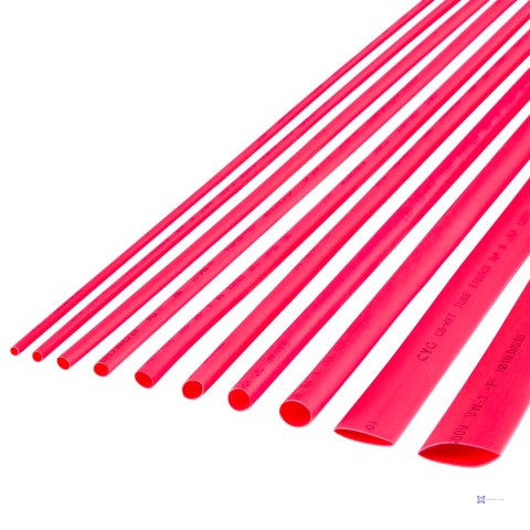 Rurka termokurczliwa 10,0 mm-1 m czerwona Cabletech