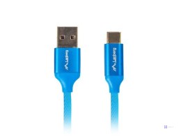 Kabel Lanberg Premium CA-USBO-21CU-0005-BL (USB 2.0 typu A - USB typu C ; 0,50m; kolor niebieski)