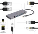 GEMBIRD MULTI ADAPTER USB TYP-C 5W1 HUB, HDMI, CZYTNIK KART, LAN, PD - 100W)