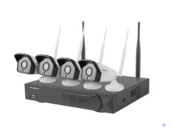 Zestaw do monitoringu Lanberg ICS-0404-0020 rejestrator NVR 4 kanałowy WiFi + 4 kamery IP 2 Mpx z akcesoriami
