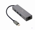 GEMBIRD ADAPTER USB-C -> LAN RJ-45 1GB NA KABLU HUB 3X USB 3.1