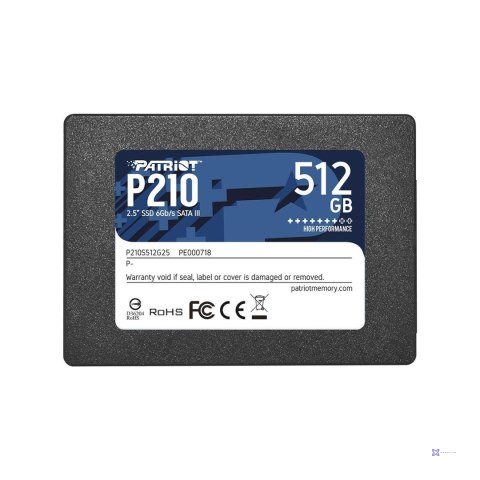 Dysk SSD Patriot P210 512GB 2.5" SATA3 (520/430 MB/s) 7mm