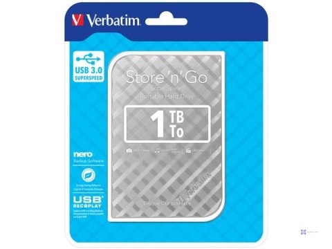 Dysk zewnętrzny Verbatim 1TB Store 'n' Go 2.5" srebrny USB