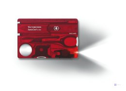 Zestaw Victorinox Karta SwissCard Lite z diodą , transparentny czerwony