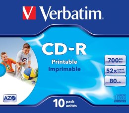 CD-R Verbatim 700MB AZO printable (10 Jewel Case)