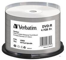 Dysk DVD-R Verbatim 4,7GB 16x Cake 50 szt Nadruk Waterproof
