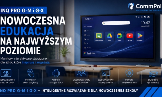INQ Pro G-M i G-X – monitory interaktywne stworzone z myślą o nowoczesnej edukacji