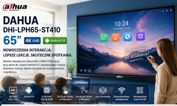 Dahua DHI-LPH65-ST410 65” – nowoczesny monitor interaktywny 4K z Android 14